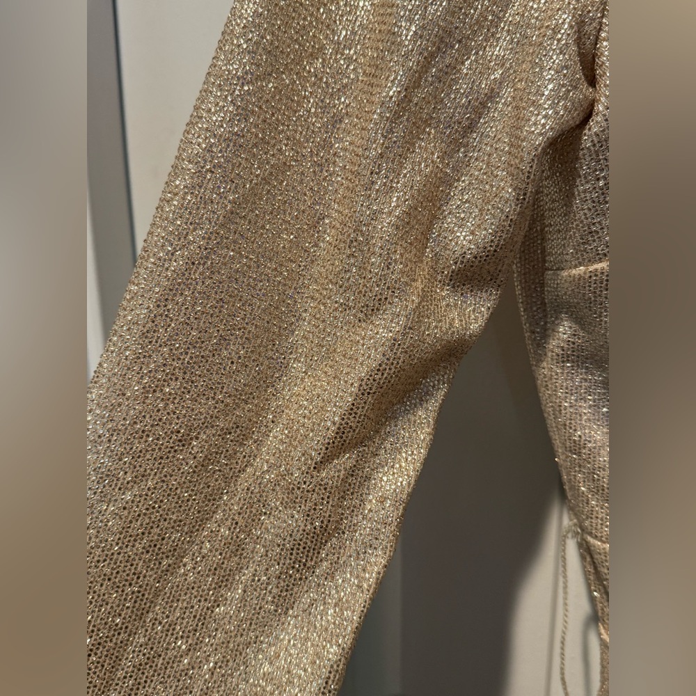 Adrianna Papell Gold Long sleeve dress Size 4 - Picture 11 of 15